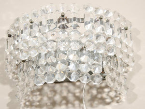 Mid-Century Italian Wall Lights with Faceted Glass Trim, Pair (6719565103261)