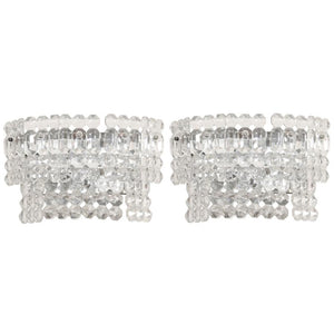 Mid-Century Italian Wall Lights with Faceted Glass Trim, Pair (6719565103261)