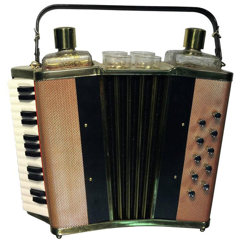 Japanese Mid-Century Accordion-Shaped Musical Portable Bar
