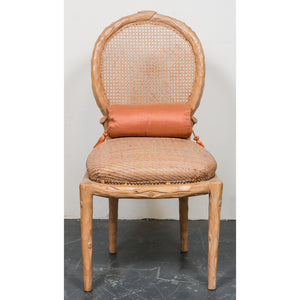 Faux Bois Caned Back Side Chairs With Wicker Seat (6720036503709)