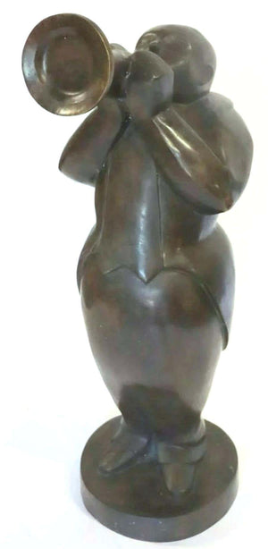 Ferdinand Parpan French Modern Life-Size Bronze Trumpet Player Sculpture (6719976734877)