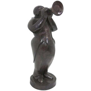 Ferdinand Parpan French Modern Life-Size Bronze Trumpet Player Sculpture (6719976734877)