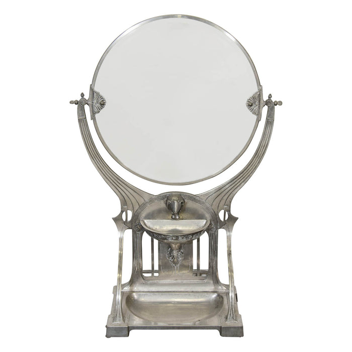 Antique Art Nouveau Silver WMF Style Mirror