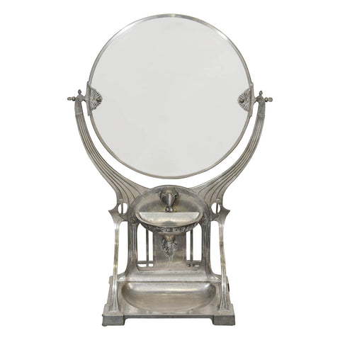 Antique Art Nouveau Silver WMF Style Mirror
