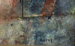 Frank Barry Mid-Century Modern Abstract Oil On Masonite Painting (6720004391069)