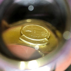 Frascarolo Modele Depose Bull Ring in Gold Coated with Black Enamel Maker's Mark Detail 2 (6719958024349)