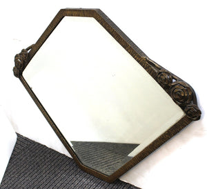 French Art Deco Mirror in Hand-Wrought Iron with Bronze Finish side (6719863062685)