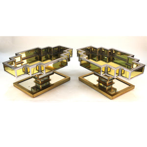 French Art Deco Mirrored Architectural Centerpieces, Pair  (6719764070557)