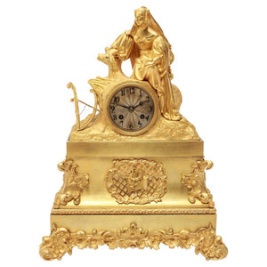 French Neoclassical Revival Gilt-Bronze Ormolu Figural Mantel Clock (6719961137309)