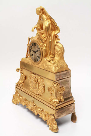 French Neoclassical Revival Gilt-Bronze Ormolu Figural Mantel Clock perspective (6719961137309)