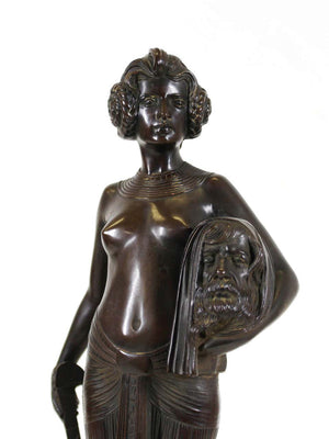 Fritz Christ German Jugendstil 'Judith' Bronze Sculpture on Marble Base
