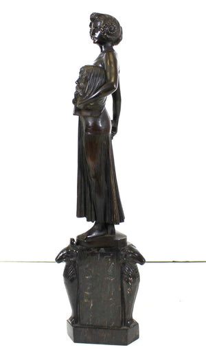 Fritz Christ German Jugendstil 'Judith' Bronze Sculpture on Marble Base (6720015663261)