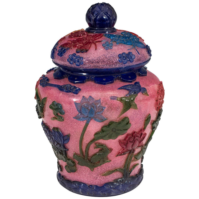 Circa 1890s Late Qing Dynasty Cut-Glass Peking Rose Ginger Jar