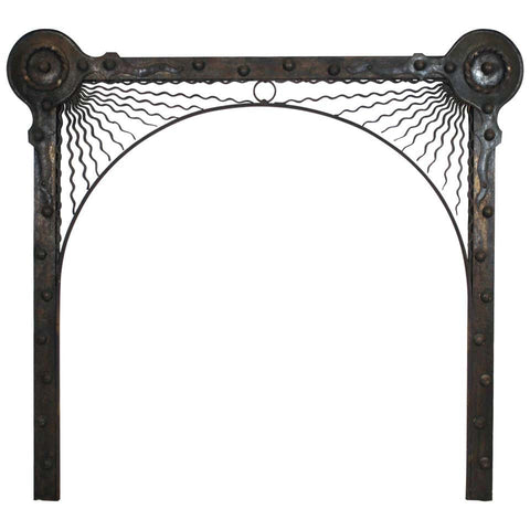 German Aesthetic Movement Fireplace Surround In Hand-Wrought Iron
