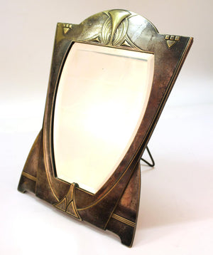 German Jugendstil Silvered Brass Mirror Attributed to Peter Behrens (6719892521117)