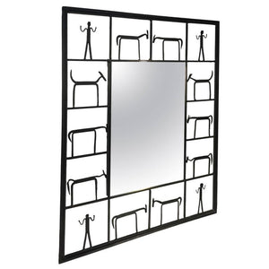 Frederick Weinberg Mid-Century Wall Mirror with Figures and Animals (6719803064477)