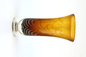 Art Glass Vase in Amber and White (6719747784861)