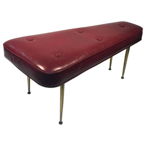 Italian Mid-Century Bench with Brass Legs in the Manner of Gio Ponti (6719811190941)