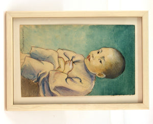 Grace Goodyear Watercolor Painting of a Small Boy front (6719884656797)
