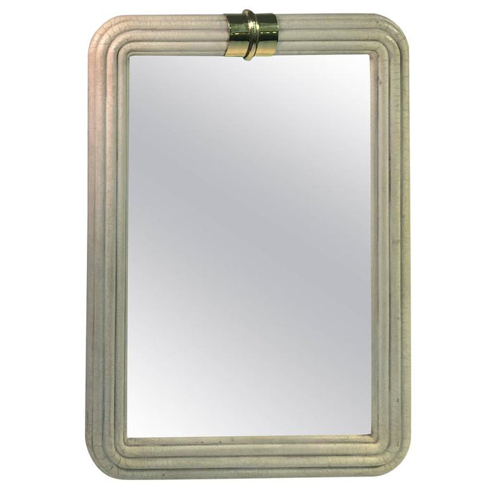 Modern Layered and Textured Karl Springer Style Mirror