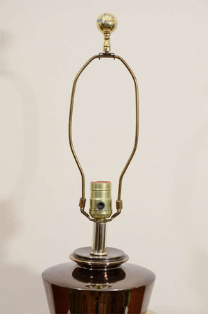Karl Springer Style Sculptural Chrome and Brass Lamps (6719991709853)