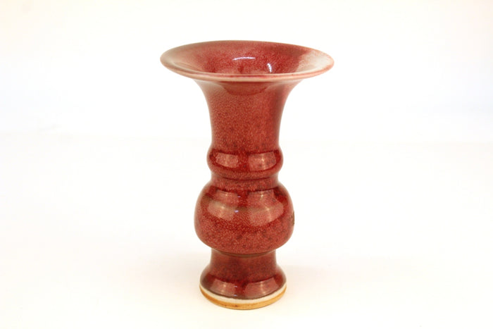 Chinese Gu Form Peach Blossom Vase