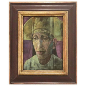 Signed Harry Elsas Portrait of a Man in Oil on Fabric over Masonite, 20th Century (6719720947869)