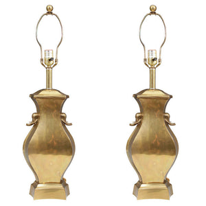 Chapman Mid-Century Brass Urn Lamps with Elephant Details (6719843565725)