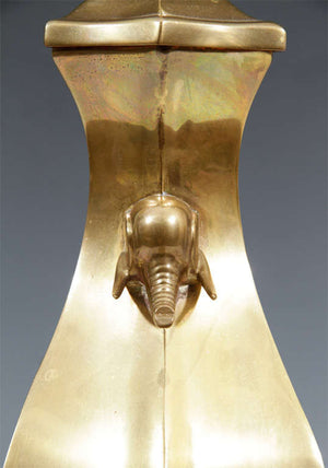 Chapman Mid-Century Brass Urn Lamps with Elephant Details (6719843565725)