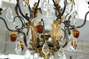 Hollywood Regency Chandelier with Crystal and Fruit Drops (6720015007901)
