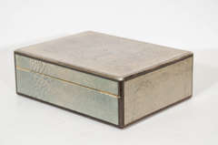 Jean Puiforcat French Art Deco Humidor in Shagreen and Silver (6719663833245)