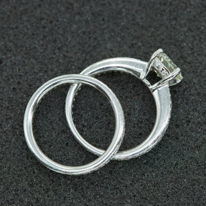 Ritani Platinum Engagement Ring and Eternity Wedding Band Set (6719985451165)