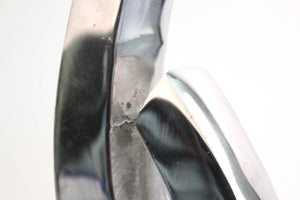 Modern Abstract Chromed Metal Tabletop Sculpture on Marble Base Detail (6719956877469)