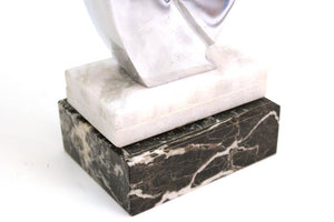 Modern Abstract Chromed Metal Tabletop Sculpture on Marble Base Base Detail (6719956877469)