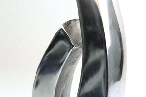 Modern Abstract Chromed Metal Tabletop Sculpture on Marble Base Detail 2 (6719956877469)