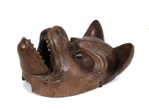 Japanese Edo Carved Wood Fox Mask with Articulated Jaw (6719995609245)