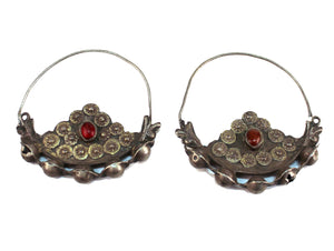Middle-Eastern Tribal Silver Earrings (6719841894557)