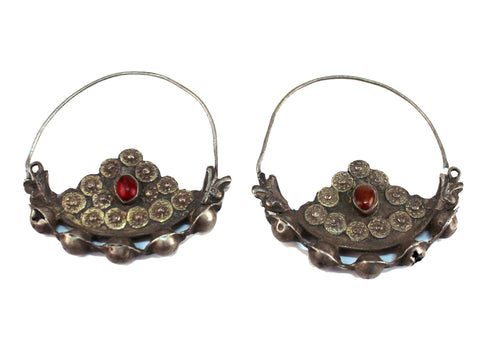 Middle-Eastern Tribal Silver Earrings