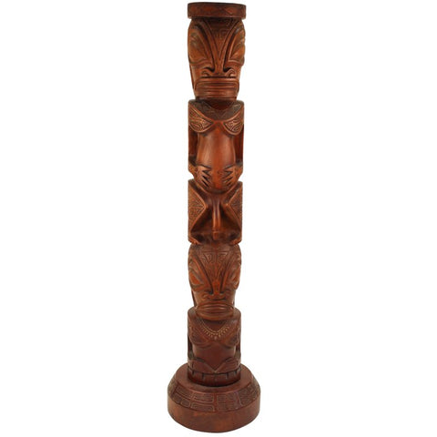 Tribal Totem of Human Figures in Carved Wood