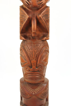 Tribal Totem of Human Figures in Carved Wood  (6719831408797)