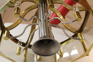 Fredrick Ramond Chandelier with Glass Panels in Brass and Chrome (6719832293533)