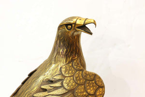 Persian Falcon Sculpture in Steel with Gold Inlay (6719973818525)