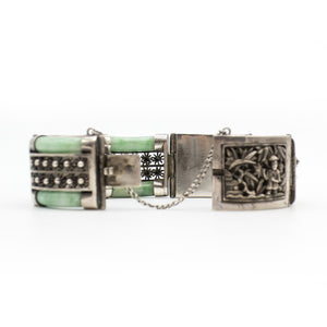 Chinese Silver and Jade Link Bracelet (6720004554909)