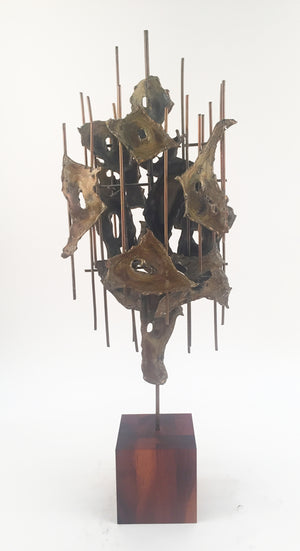 Mid-Century Brutalist Torch Cut Steel Sculpture (6719727075485)