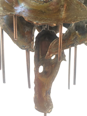 Mid-Century Brutalist Torch Cut Steel Sculpture (6719727075485)