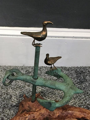 Curtis Jere Bronze Seagulls and Anchor Sculpture (6719811092637)