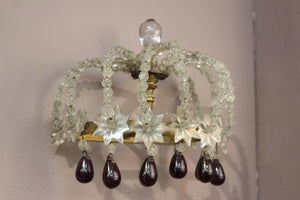 Pair of Decorative Rock Crown Crystal Sconces (6719779438749)