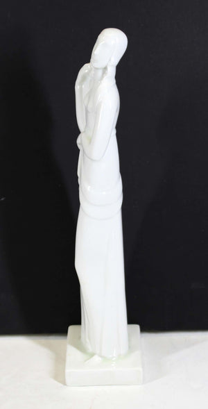 Geza De Vegh for Lamberton Art Deco Porcelain Woman with Olive Branch (6720032866461)