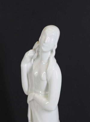 Geza De Vegh for Lamberton Art Deco Porcelain Woman with Olive Branch