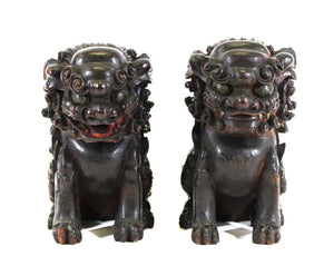 Japanese Edo Carved Wood Foo Dogs (6720022053021)